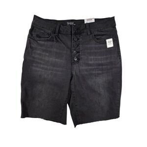 Time and Tru Relaxes Fit Black Cutoff Denim Bermuda Shorts sz 10 - NWT